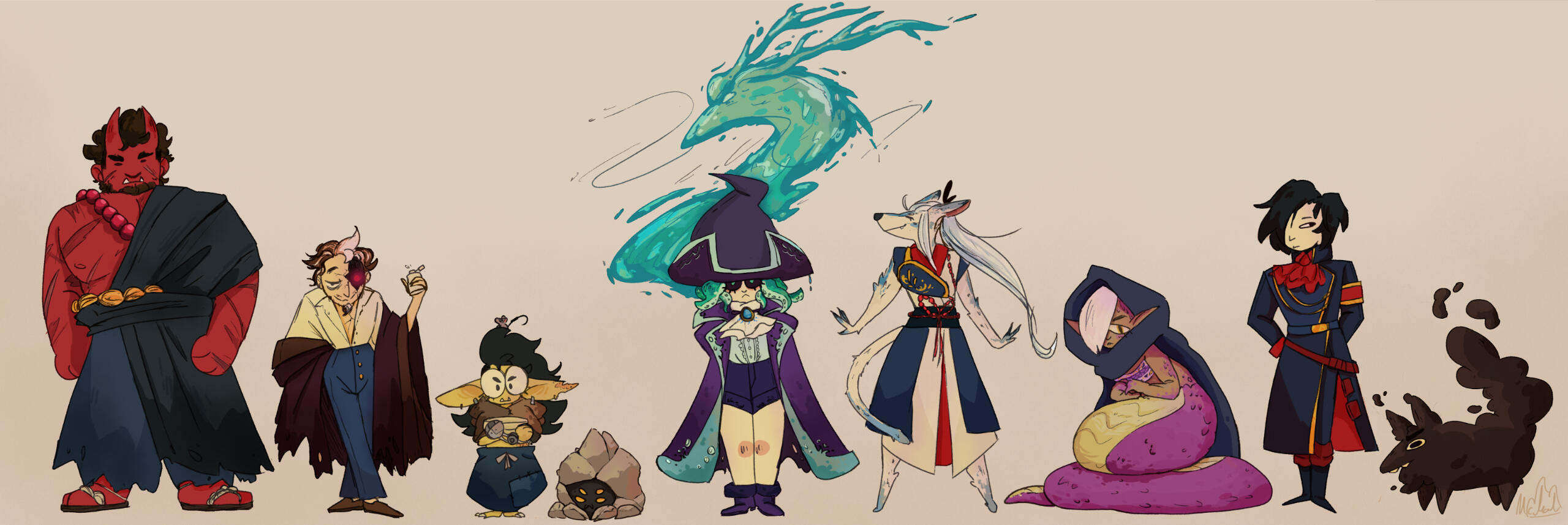 Below the Horizon - Dungeons and Dragons Campaign Charactrr Lineup