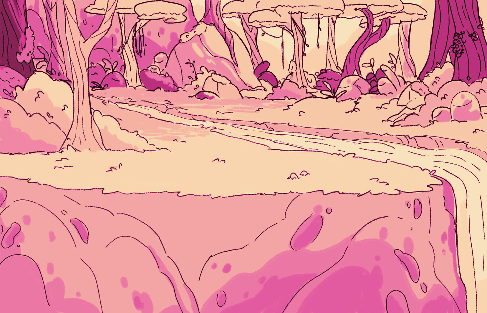 Waterfall Forest Shot