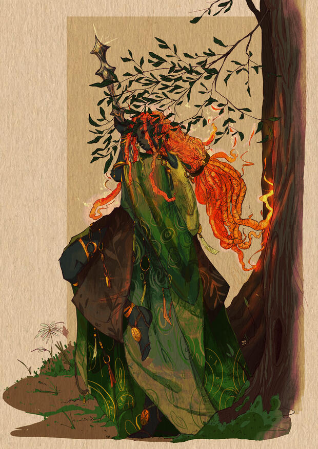 Fiery Druid Commission Fiery Druid Commission
